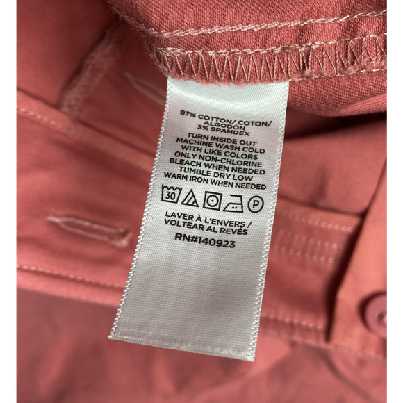 LOFT Pants Womens 8 Coral Sailor Wide Leg High Rise Button Front Chino - Picture 11 of 16